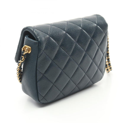 Top Quality Chanel Matelasse Leather Shoulder Bag Navy