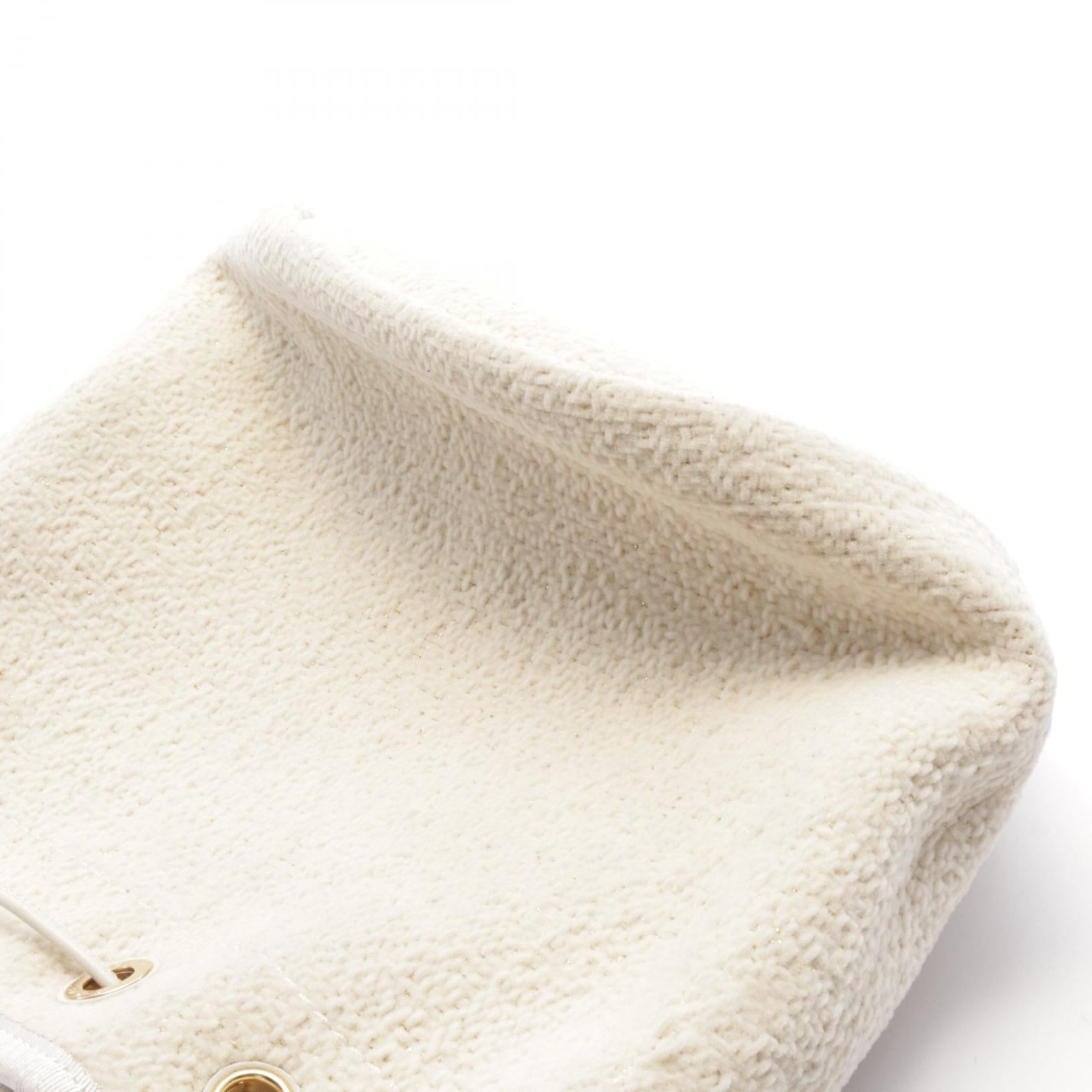 Top Quality Chanel Deauville Bucket Shoulder Bag Ivory