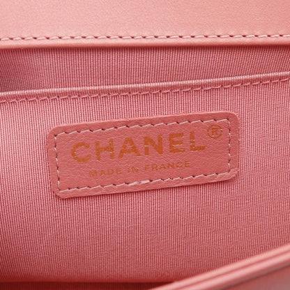 Top Quality Chanel Boy Chevron Leather Shoulder Bag Pink