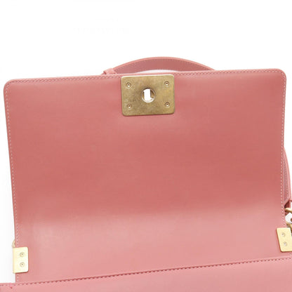 Top Quality Chanel Boy Chevron Leather Shoulder Bag Pink