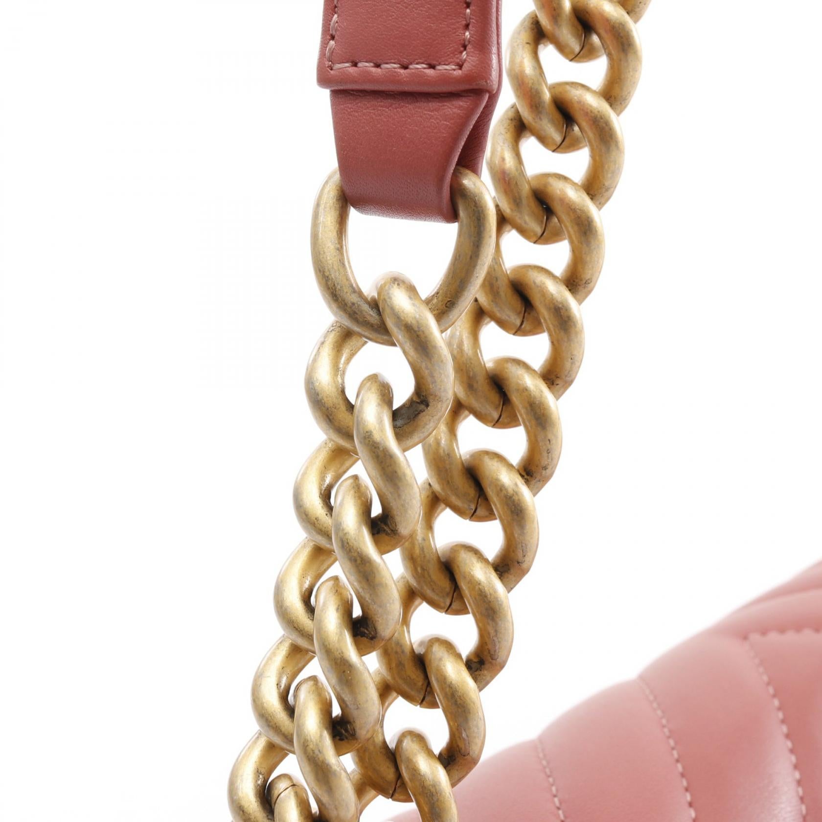 Top Quality Chanel Boy Chevron Leather Shoulder Bag Pink