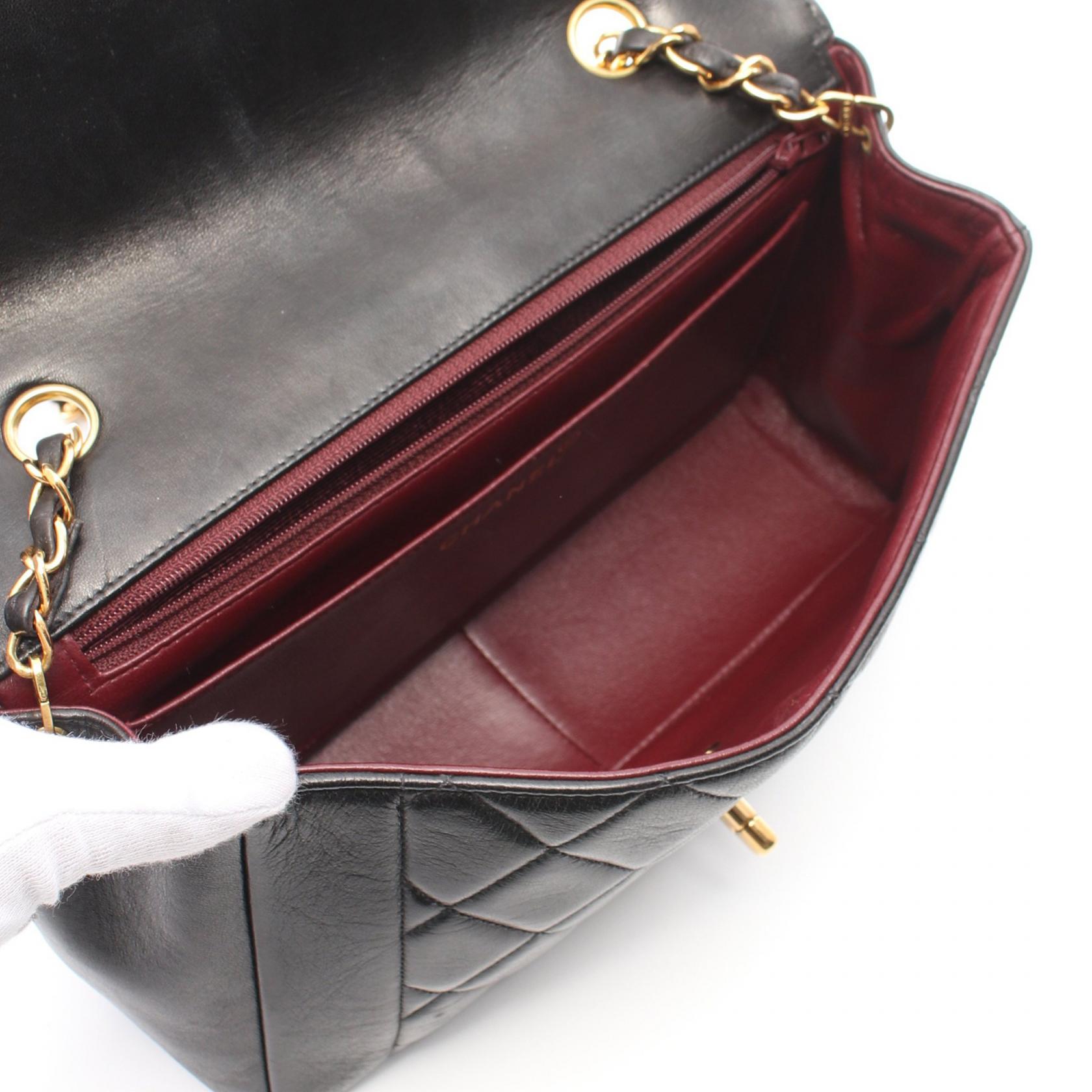 Top Quality Chanel Diana Flap Lambskin Shoulder Bag Black