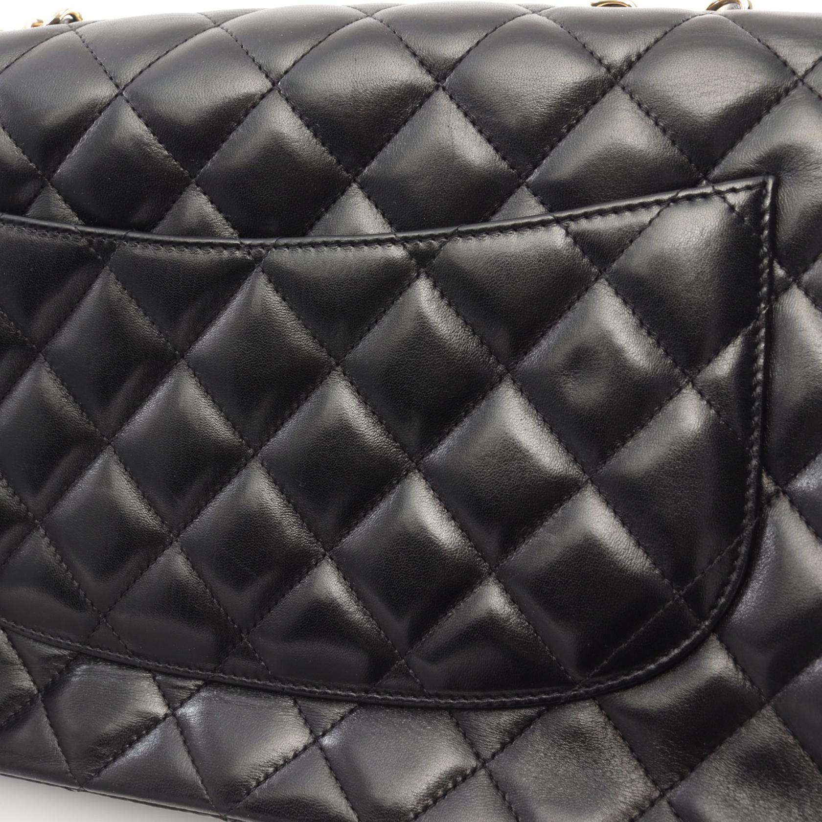 Top Quality Chanel Lambskin Single Flap Shoulder Bag Black