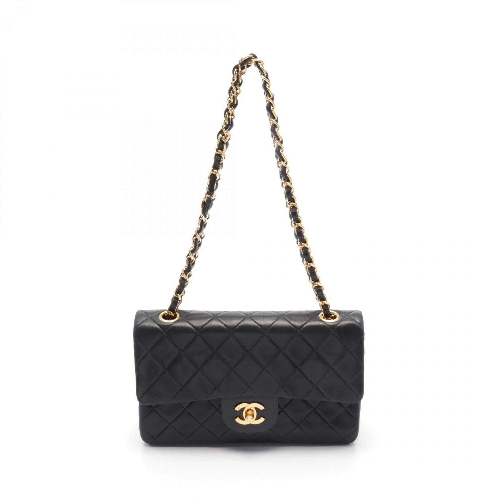 Top Quality Chanel Lambskin Matelasse W Flap Shoulder Bag