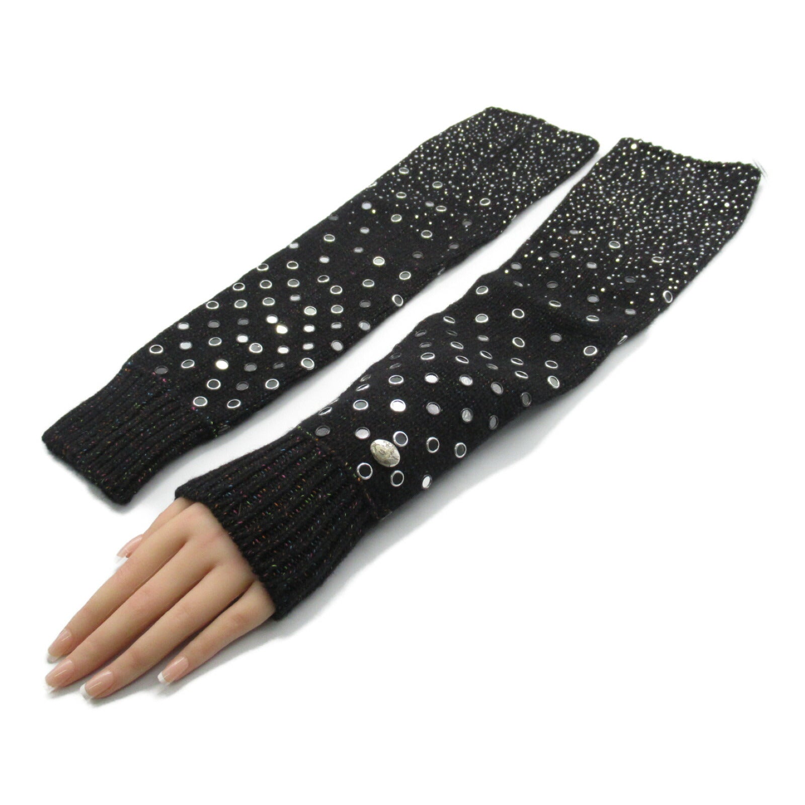 Top Quality Chanel Wool Arm Cover Gloves Black