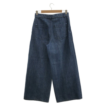 Top Quality Chanel Denim Wide Pants Cotton Blue