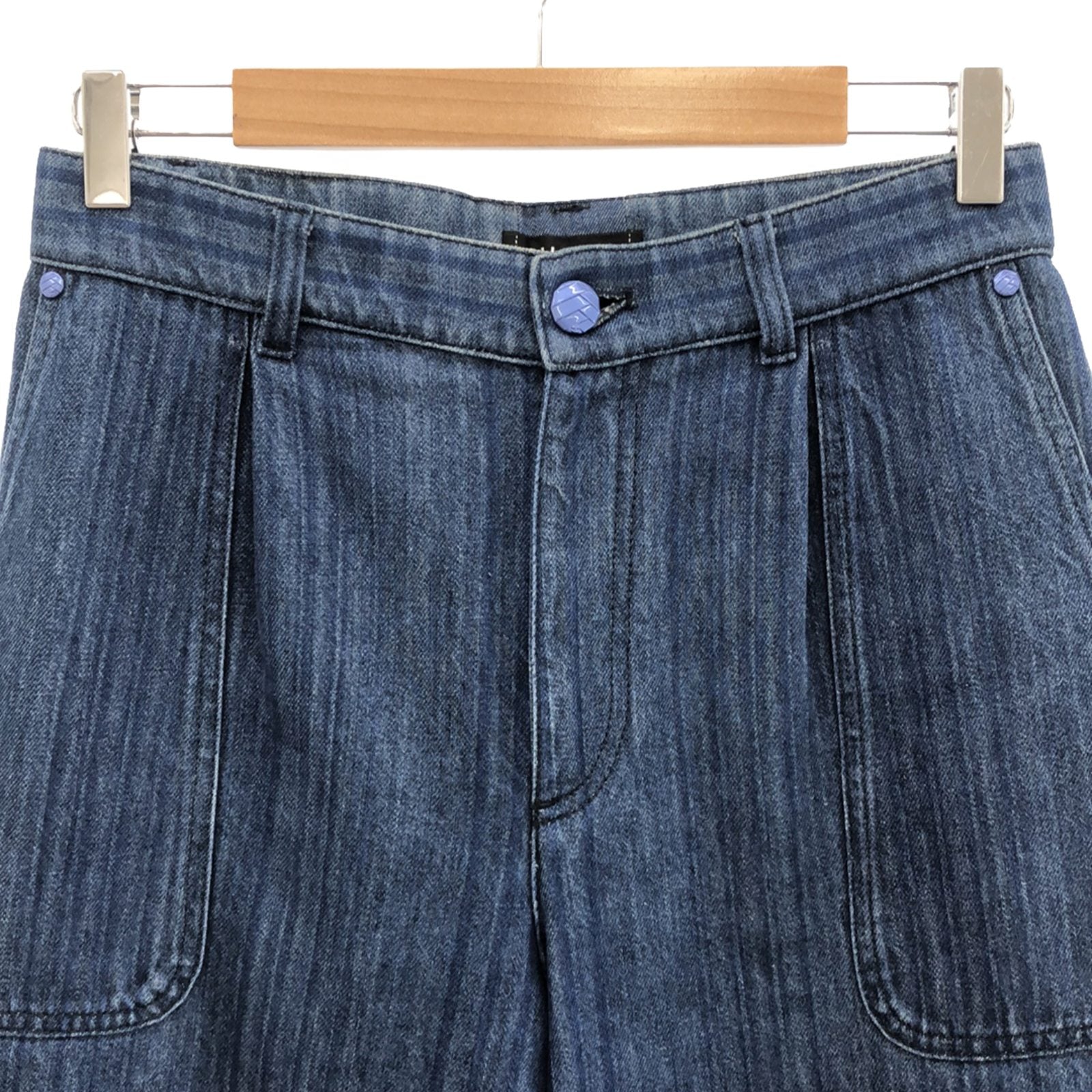 Top Quality Chanel Denim Wide Pants Cotton Blue