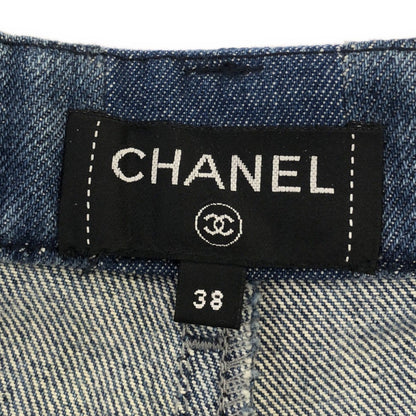 Top Quality Chanel Denim Wide Pants Cotton Blue