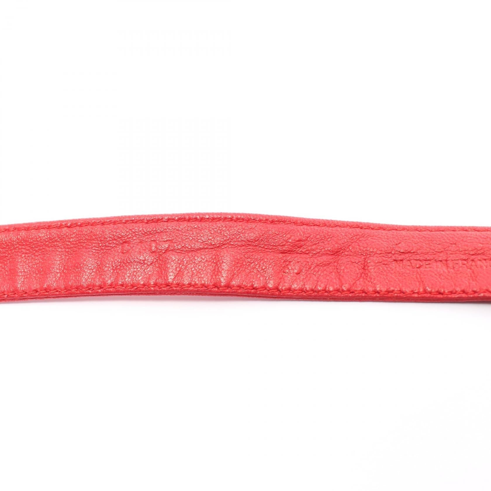 Top Quality Chanel Lambskin Coco Mark Belt Red
