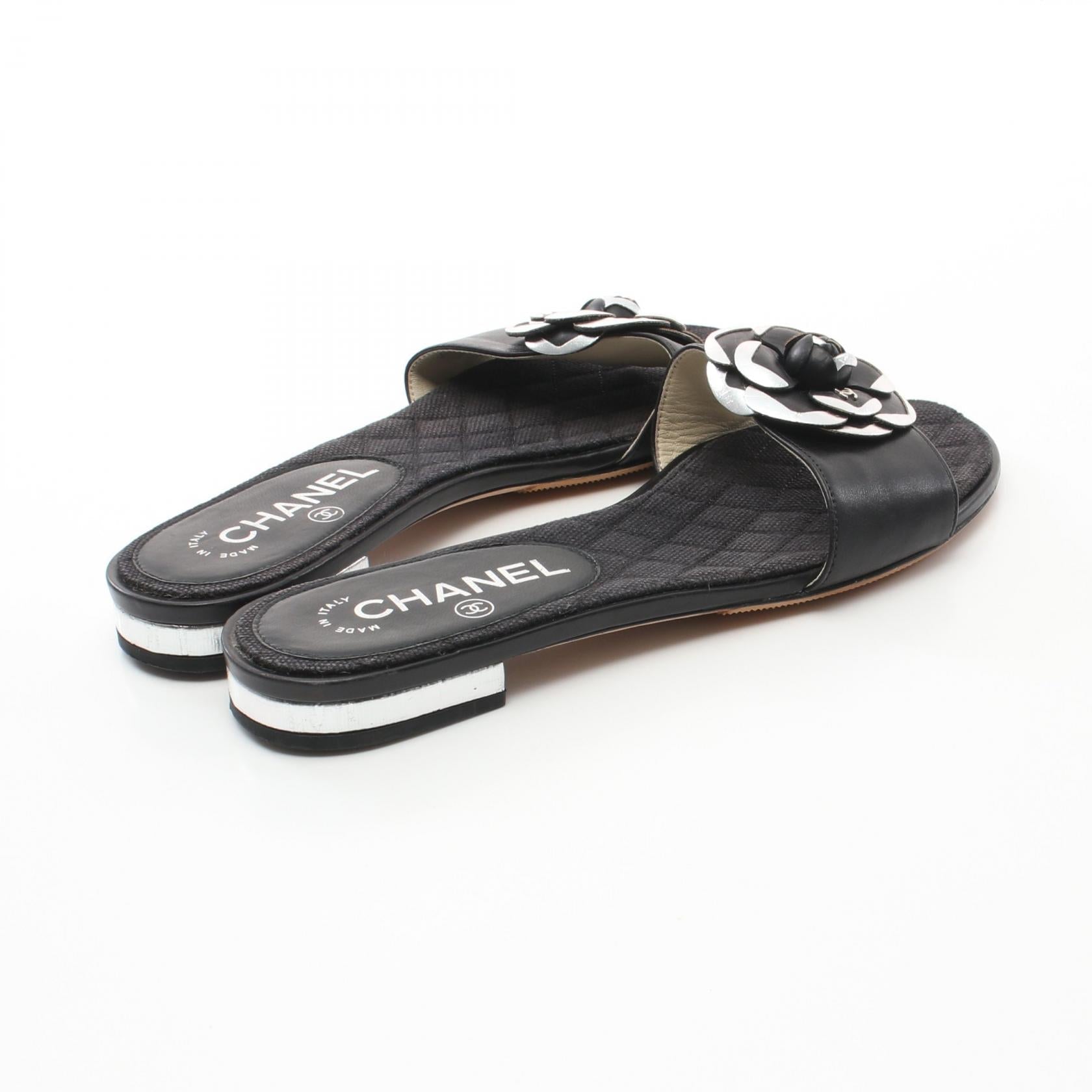 Top Quality Chanel Camellia Leather Sandals G29154