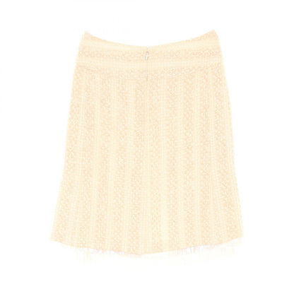 Top Quality Chanel Silk Polyester Skirt Ivory/Pink