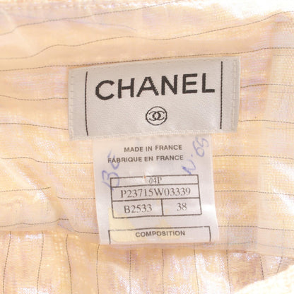 Top Quality Chanel Silk Polyester Skirt Ivory/Pink