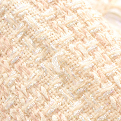 Top Quality Chanel Silk Polyester Skirt Ivory/Pink