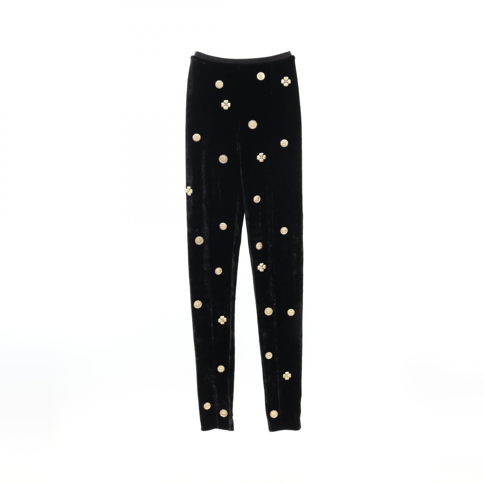 Top Quality Chanel Viscose Motif Pants Black/Gold