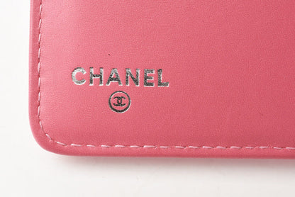 Top Quality Chanel Quilted Leather Bifold Wallet Rose Silver Hardware