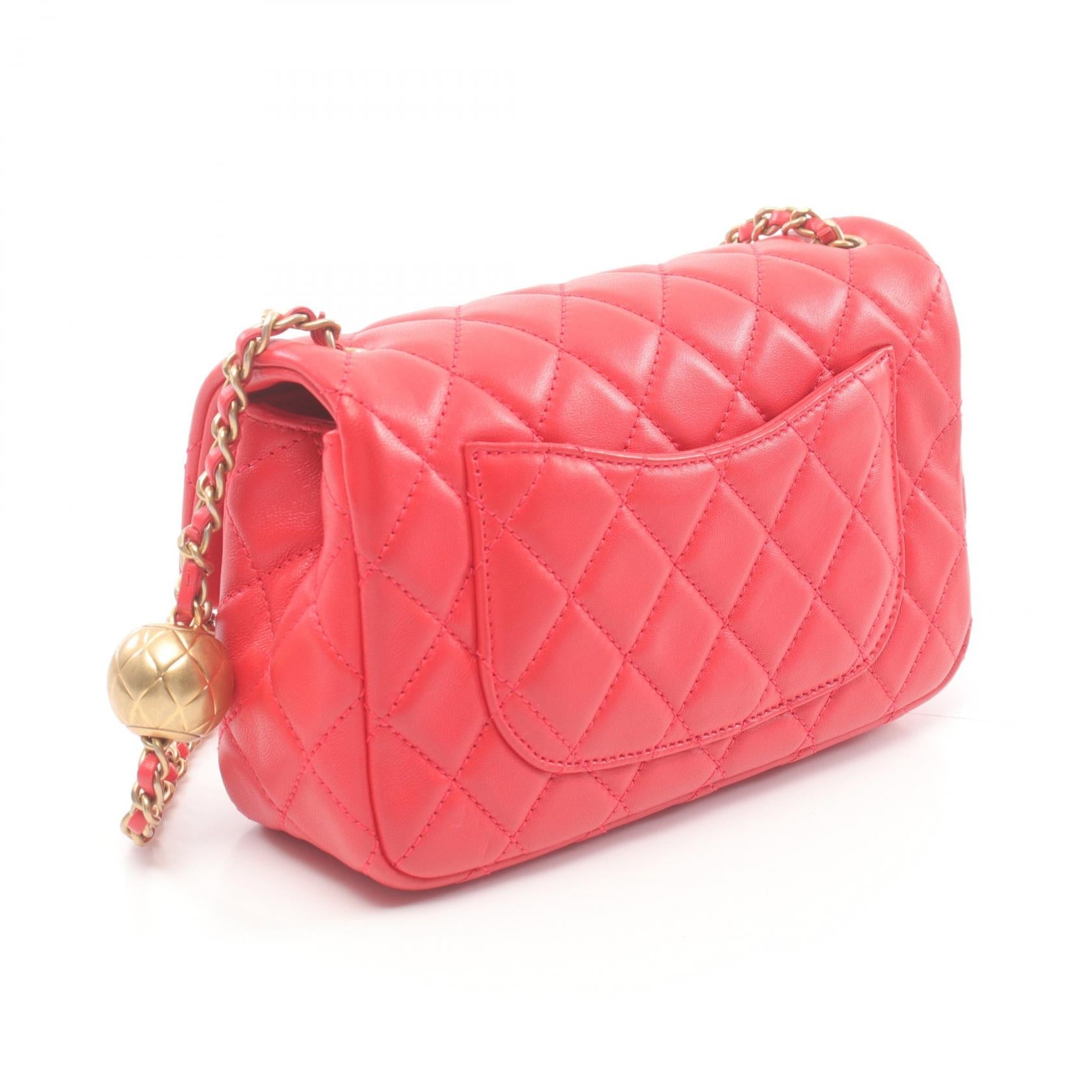 Top Quality Chanel Lambskin Matelasse Mini Flap Bag Red