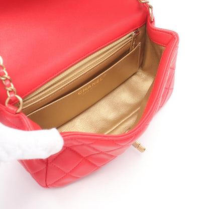Top Quality Chanel Lambskin Matelasse Mini Flap Bag Red