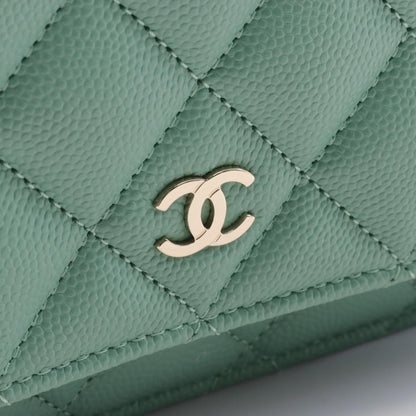 Top Quality Chanel Matelasse Leather Shoulder Bag Green