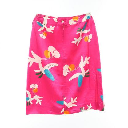 Top Quality Chanel Silk Skirt Pink Multicolor