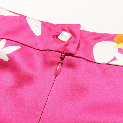 Top Quality Chanel Silk Skirt Pink Multicolor