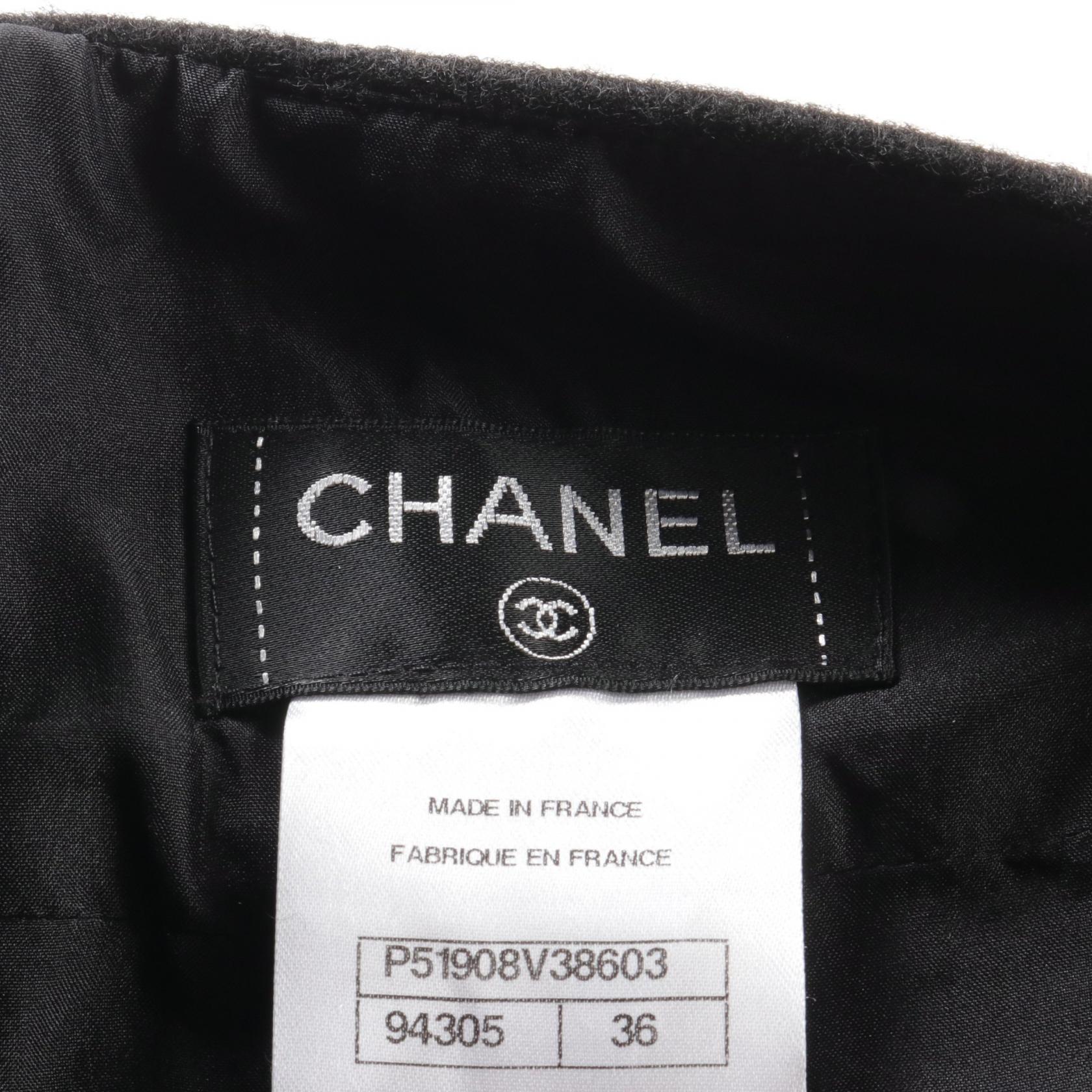 Top Quality Chanel Wool Skirt Black P51908