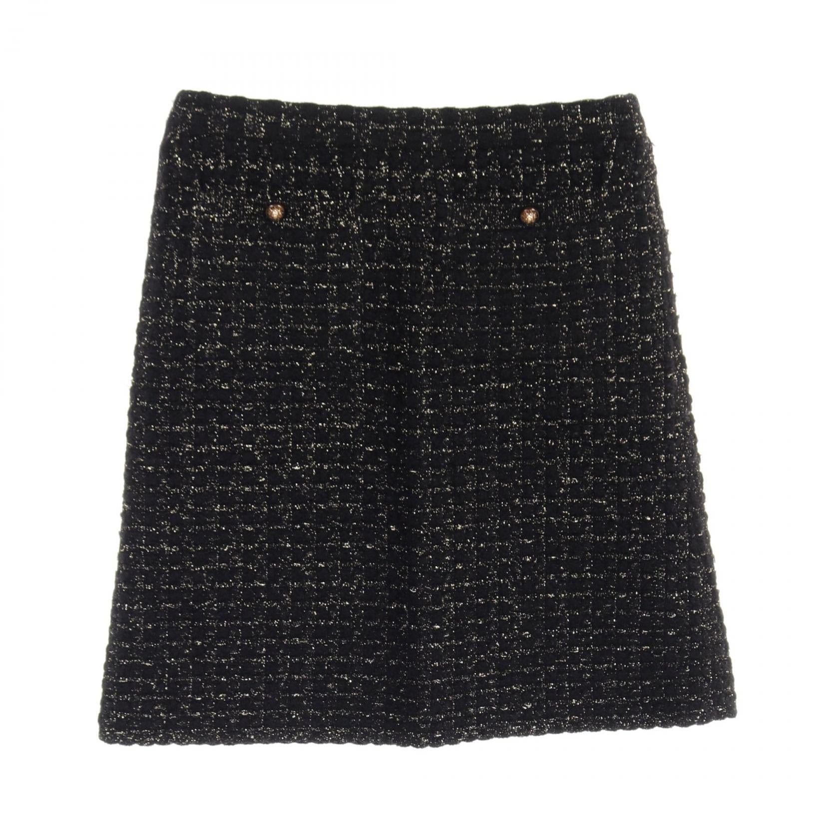 Top Quality Chanel Knit Tweed Skirt Rayon Wool Mohair