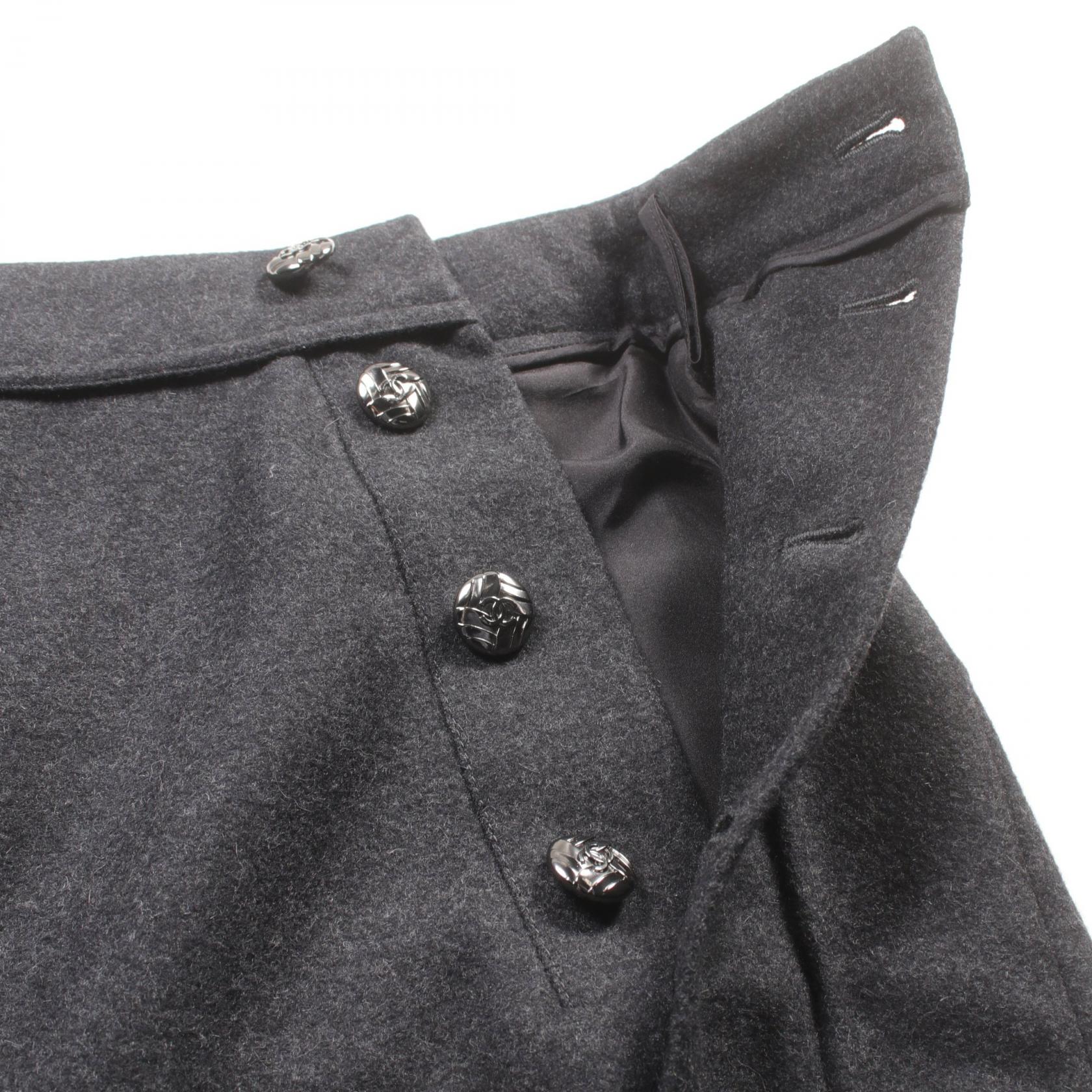 Top Quality Chanel Wool Angora Skirt Gray P41836