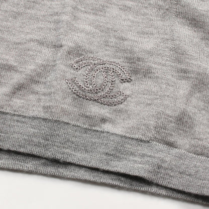 Top Quality Chanel Cashmere Silk Knit Top Gray