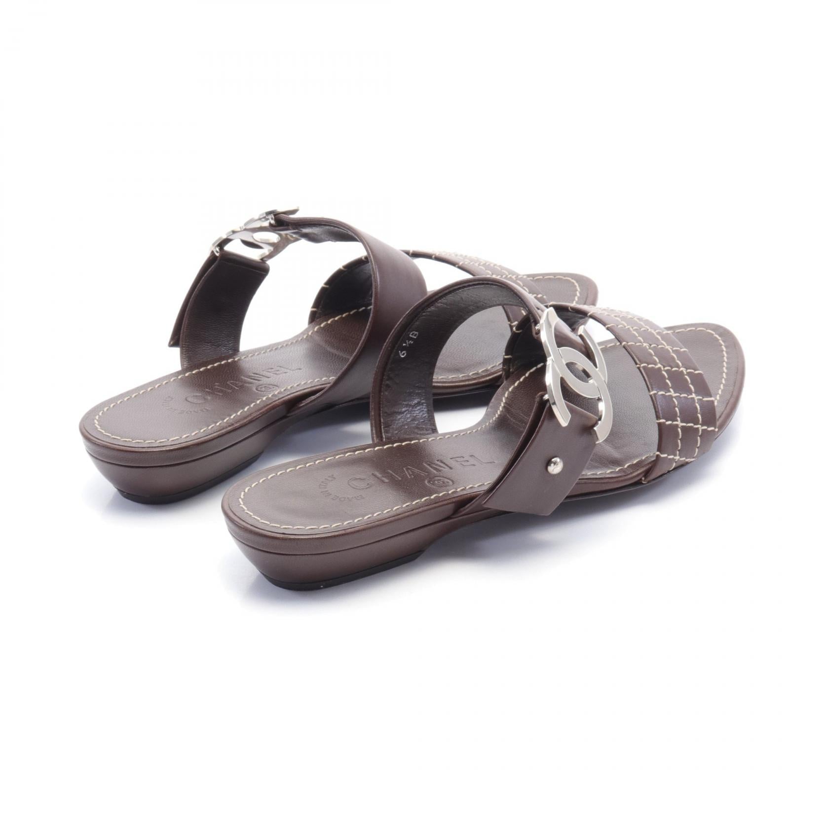 Top Quality Chanel Leather Coco Mark Sandals