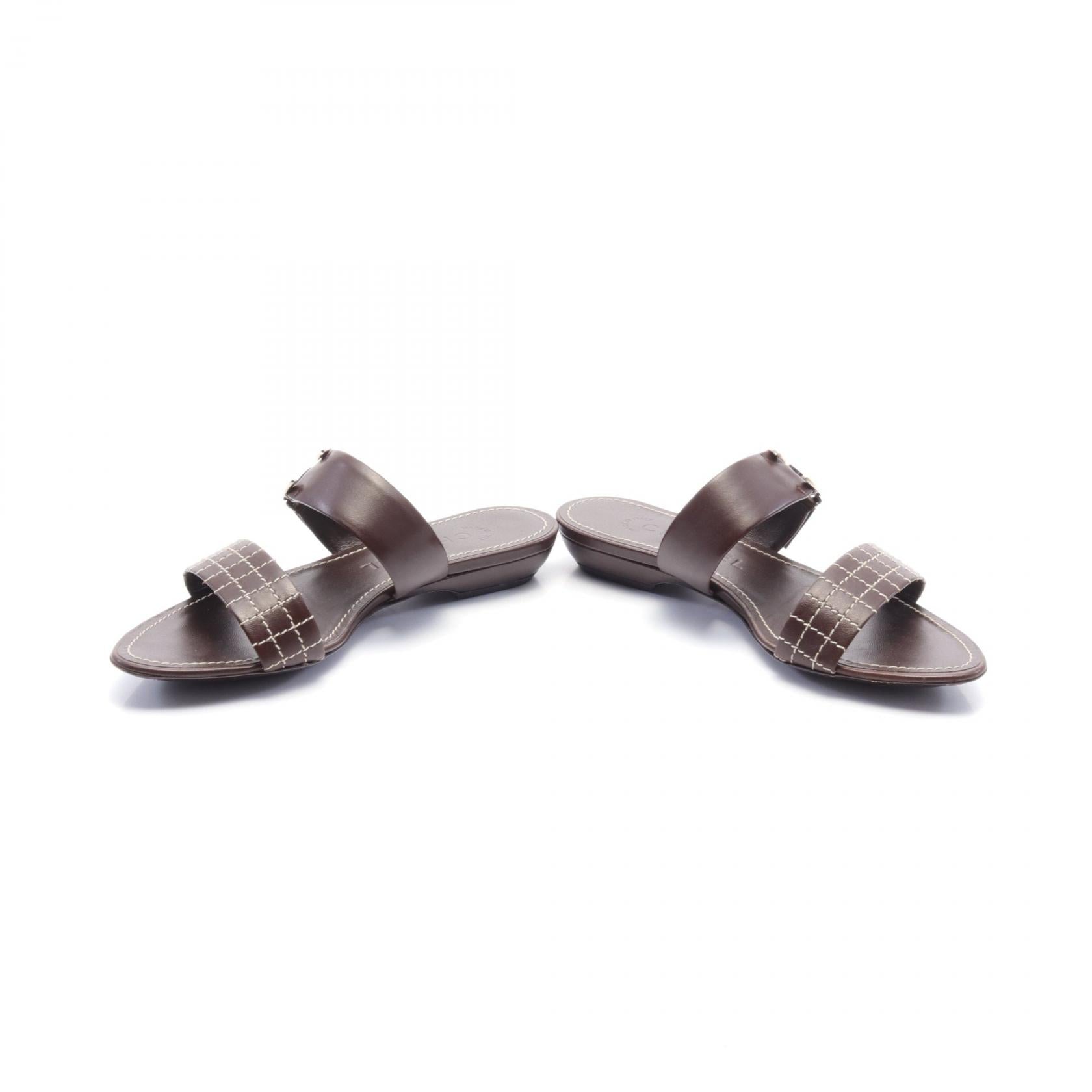 Top Quality Chanel Leather Coco Mark Sandals