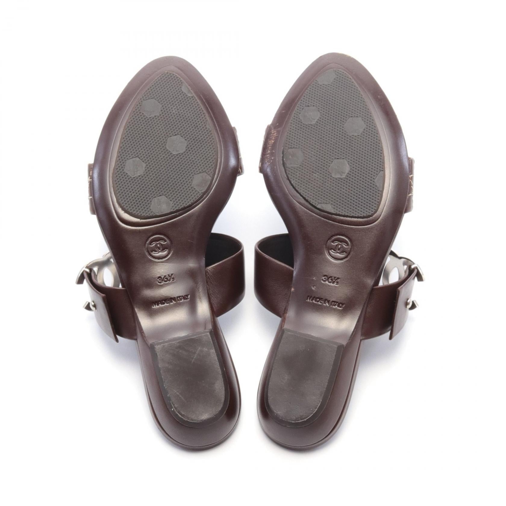 Top Quality Chanel Leather Coco Mark Sandals