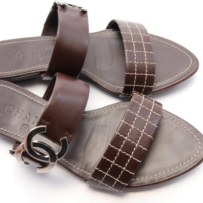 Top Quality Chanel Leather Coco Mark Sandals
