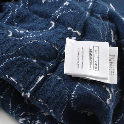 Top Quality Chanel Cashmere Coco Mark Hoodie Navy/White