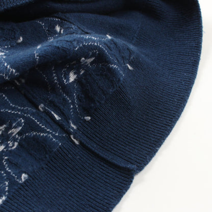 Top Quality Chanel Cashmere Coco Mark Hoodie Navy/White