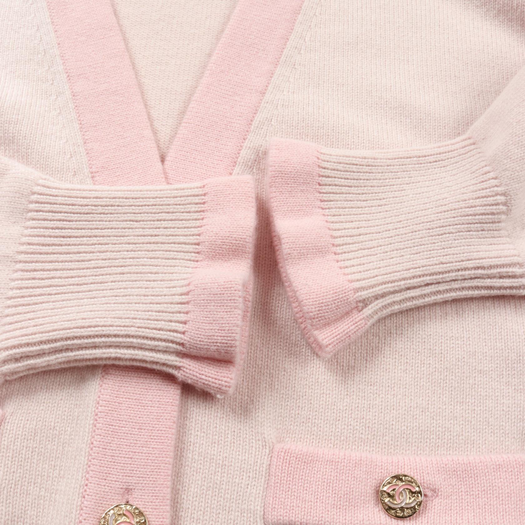 Top Quality Chanel Cashmere Cardigan Pink