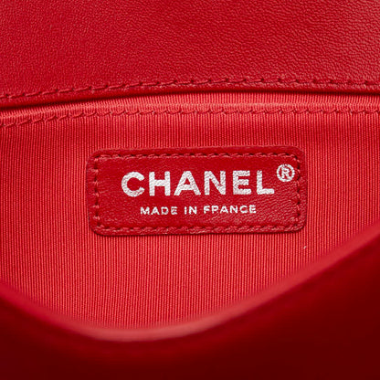 Top Quality Chanel Boy 25 Red Lambskin Chain Shoulder Bag