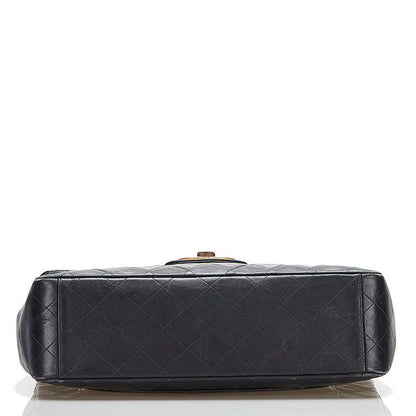 Top Quality Chanel Lambskin Matelasse 34 Chain Shoulder Tote Bag Black Gold