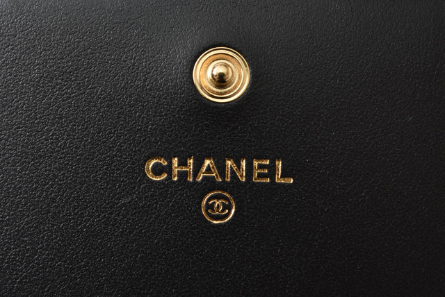 Top Quality Chanel Boy Belt Bag Coin Case Chain Pouch Black Gold Hardware