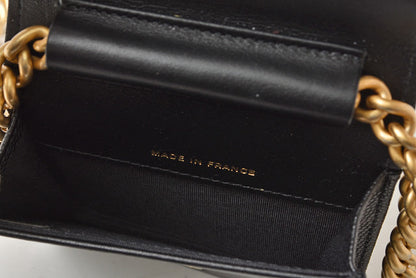 Top Quality Chanel Boy Belt Bag Coin Case Chain Pouch Black Gold Hardware
