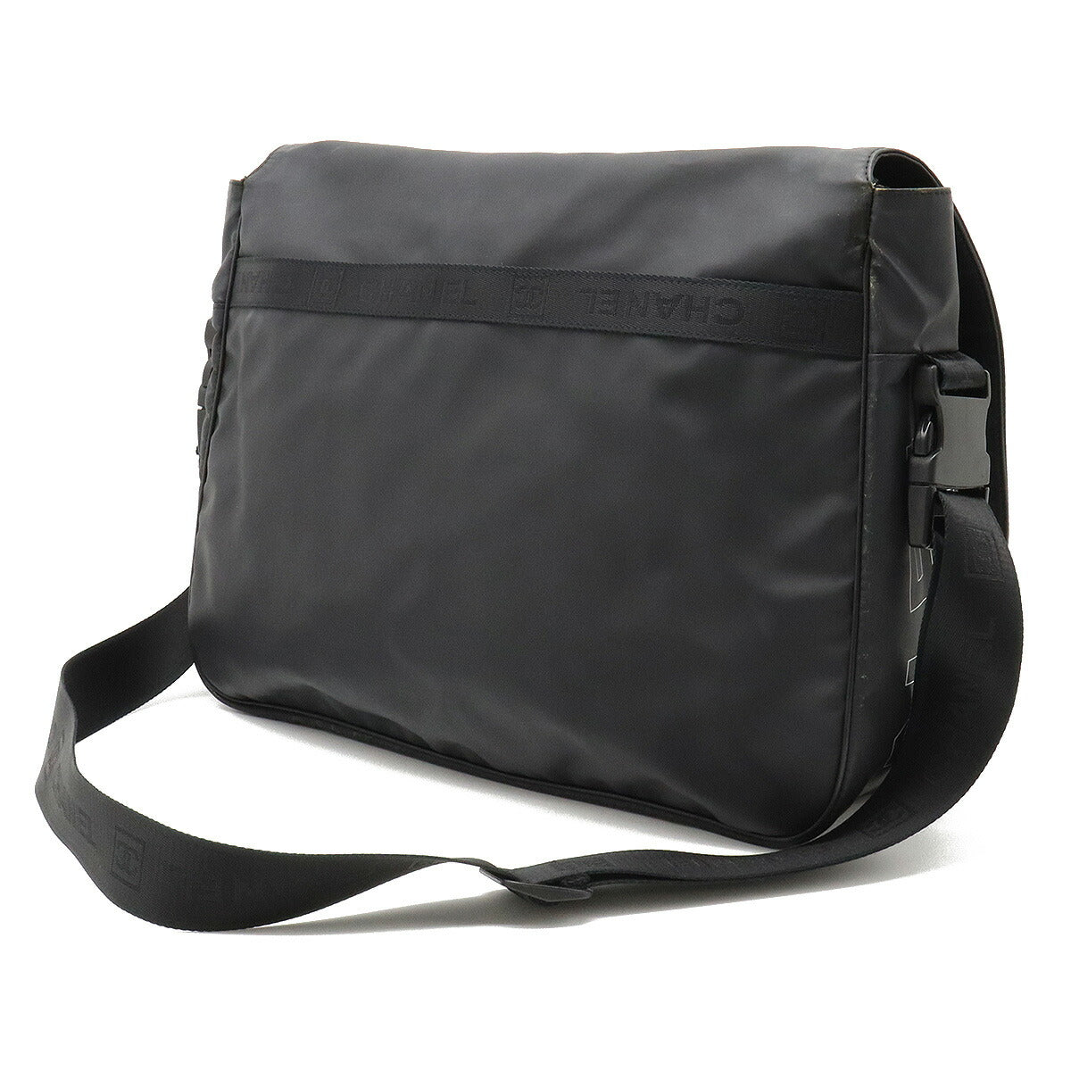 Top Quality Chanel Rubber Coated Messenger Bag Black