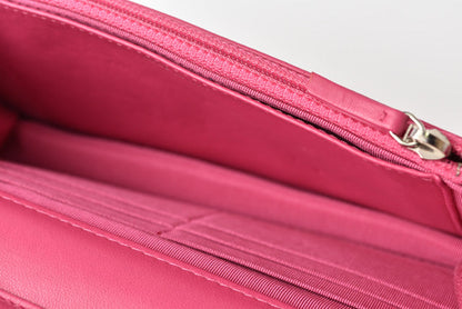 Top Quality Chanel Lambskin Chain Wallet Shoulder Bag Pink Silver Hardware