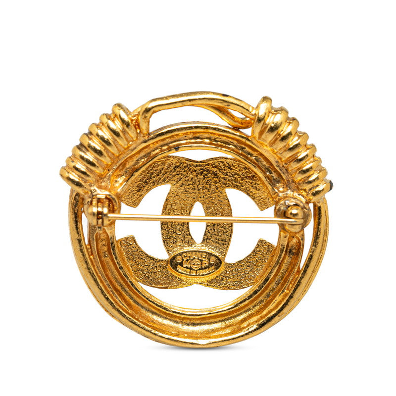 Top Quality Chanel Vintage Coco Mark Brooch Gold Plated