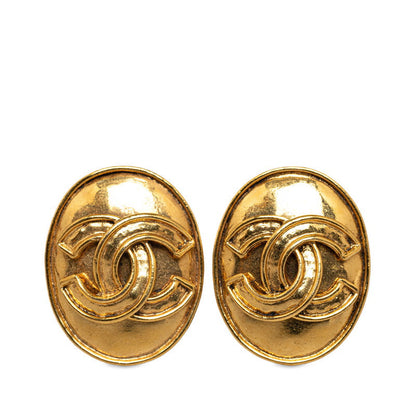 Top Quality Chanel Vintage Coco Mark Earrings Gold Plated