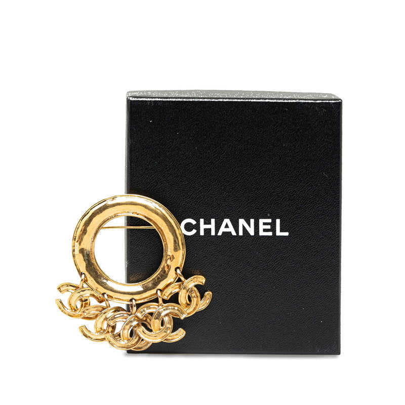 Top Quality Chanel Vintage Gold Plated Coco Mark 5-Link Brooch