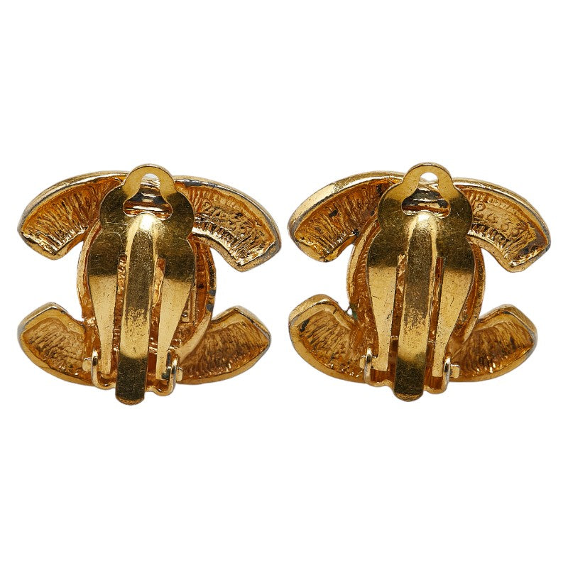 Top Quality Chanel Matelasse Coco Mark Earrings Gold Plated
