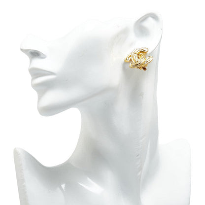 Top Quality Chanel Matelasse Coco Mark Earrings Gold Plated