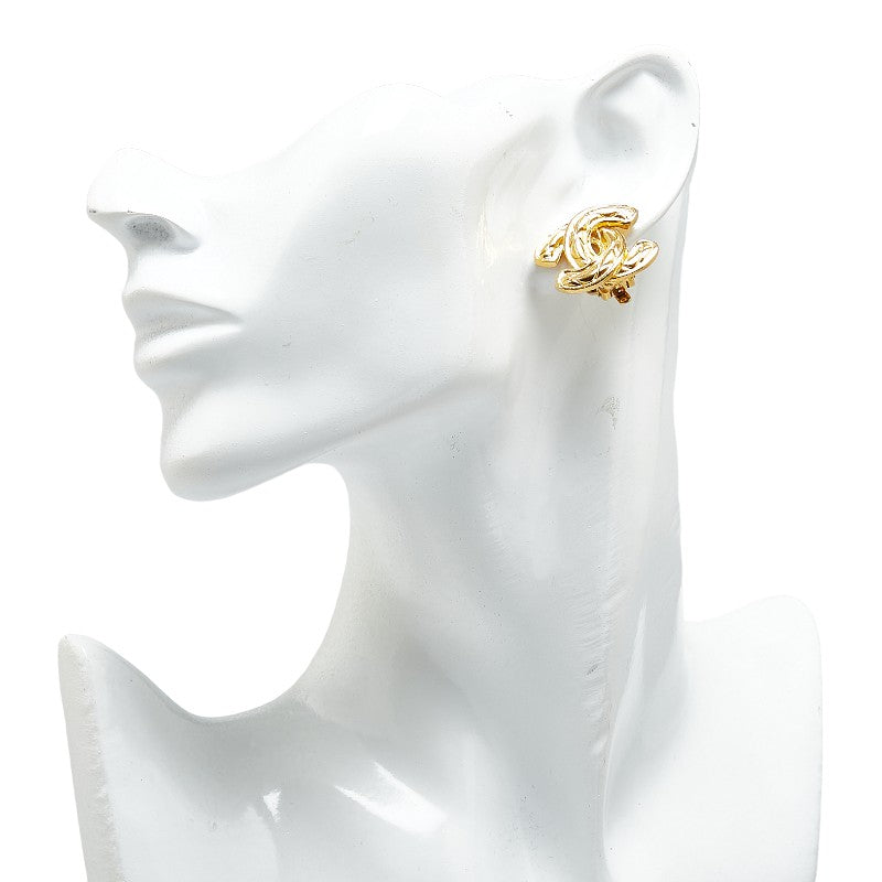 Top Quality Chanel Matelasse Coco Mark Earrings Gold Plated