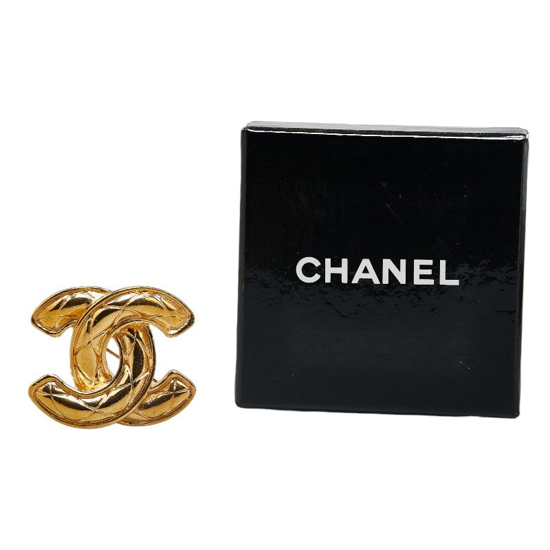 Top Quality Chanel Matelasse Coco Mark Brooch Gold Plated
