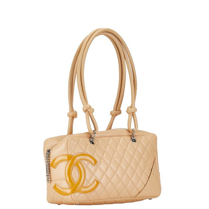 Top Quality Chanel Cambon Line Leather Handbag Beige Yellow