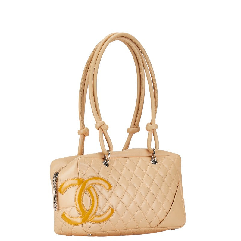 Top Quality Chanel Cambon Line Leather Handbag Beige Yellow